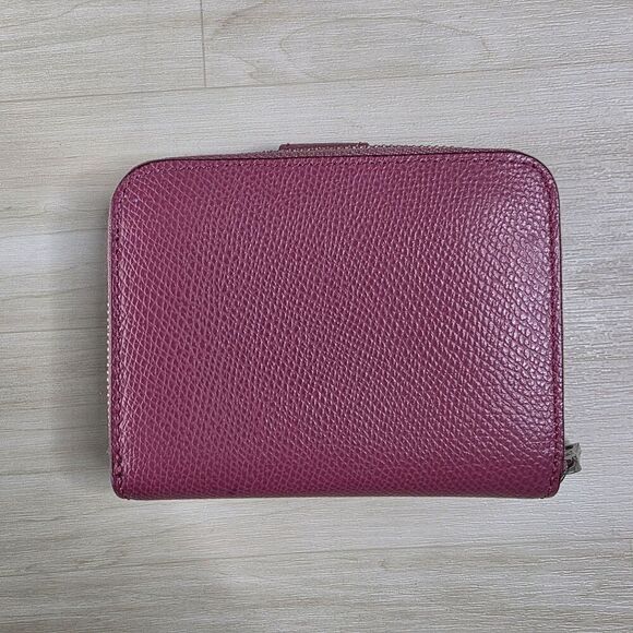 Coach Medium‎ Corner Zip Wallet Crossgrain Leather Silver Pink F52692 - Picture 3 of 15